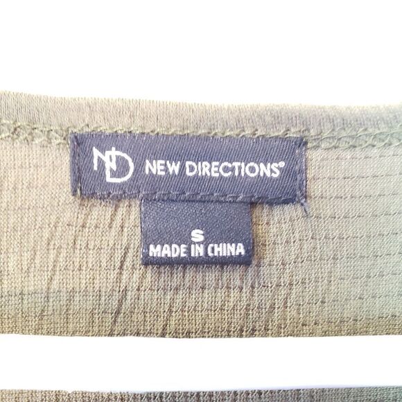 NEW DIRECTIONS Olive Green Open-Front Top - Picture 5 of 6